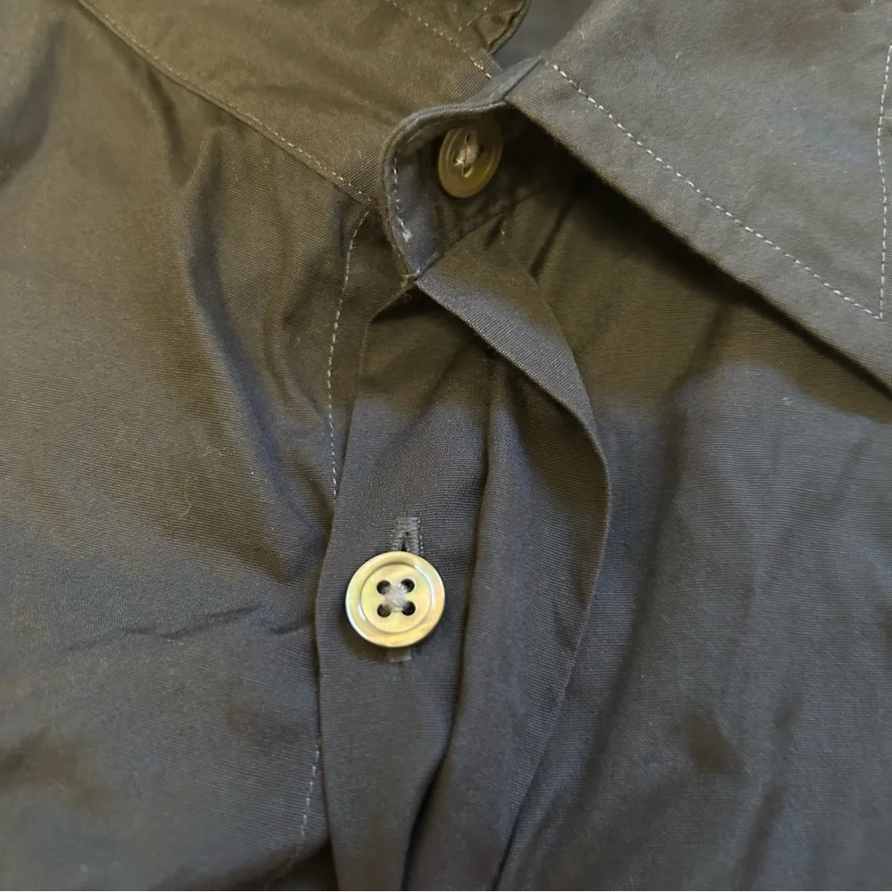 VTG John Varvatos Black‎ 100% Cotton Made in Hong Kong Dress Shirt, Size L